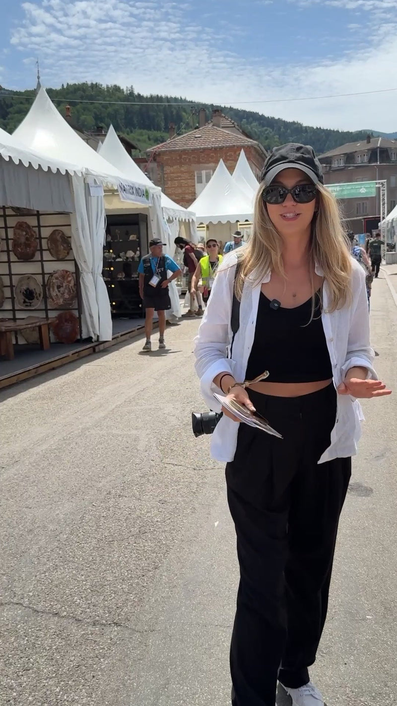Walking the vendor tents at the Sainte-Marie-aux-Mines mineral show, June 2025