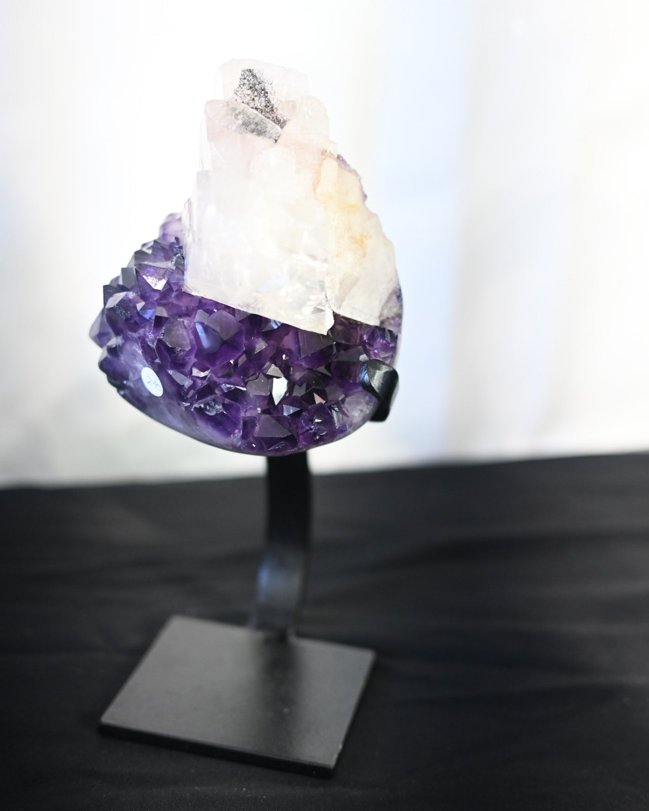 Amethyst + Calcite + Goethite Geode on Stand 8lbs