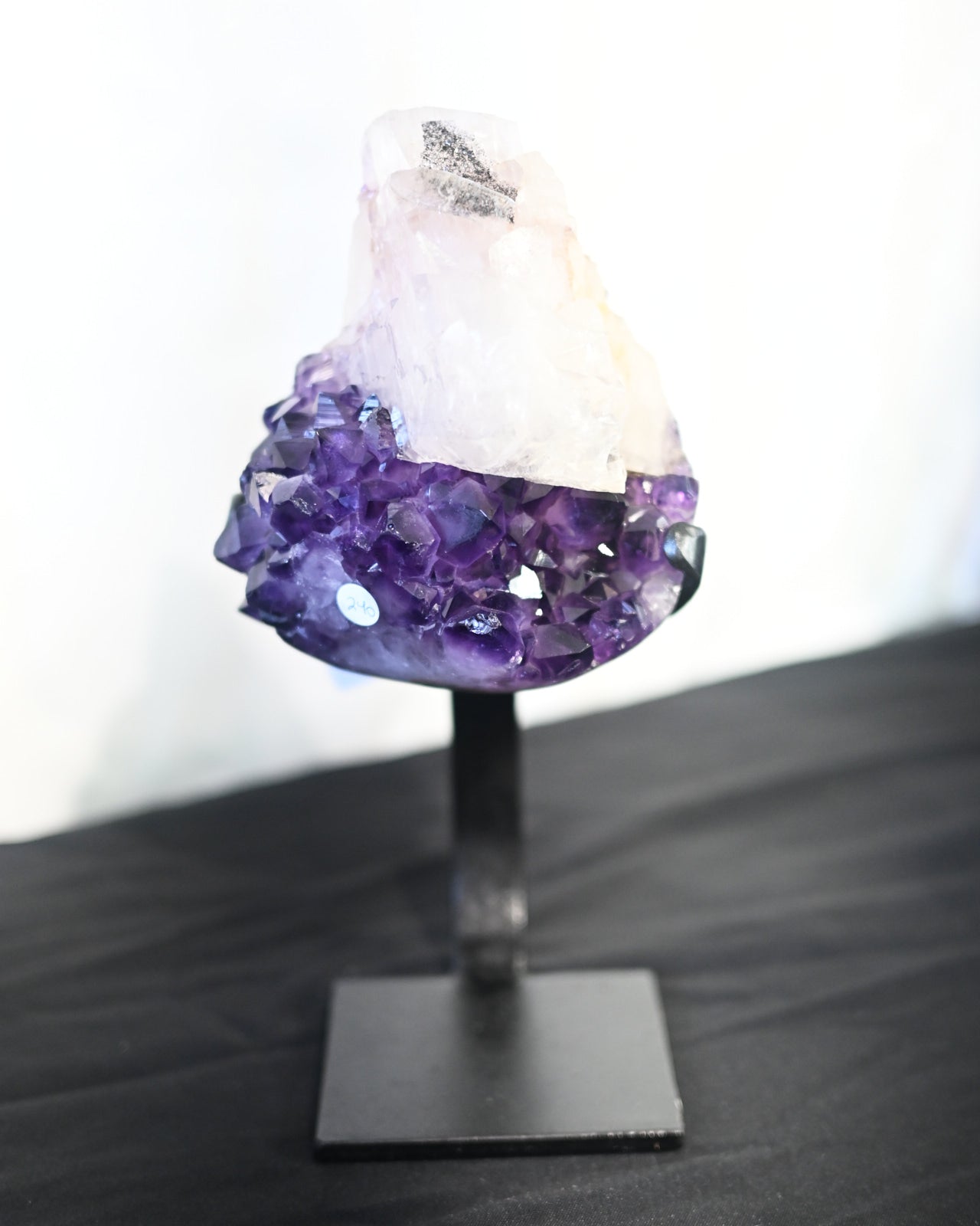 Amethyst + Calcite + Goethite Geode on Stand 8lbs
