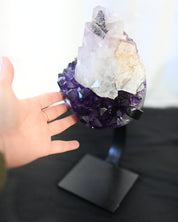Amethyst + Calcite + Goethite Geode on Stand 8lbs
