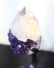 Amethyst + Calcite + Goethite Geode on Stand 8lbs