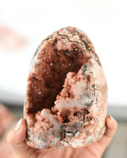 Pink Amethyst Polished  geode 2.8lbs