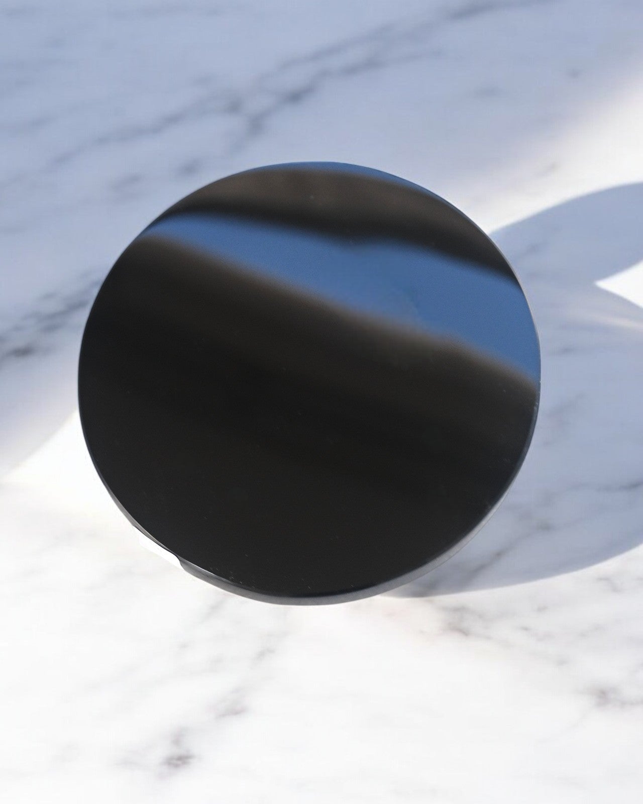 Black Obsidian Round Coaster Set