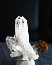 Crystal formation on a dark background