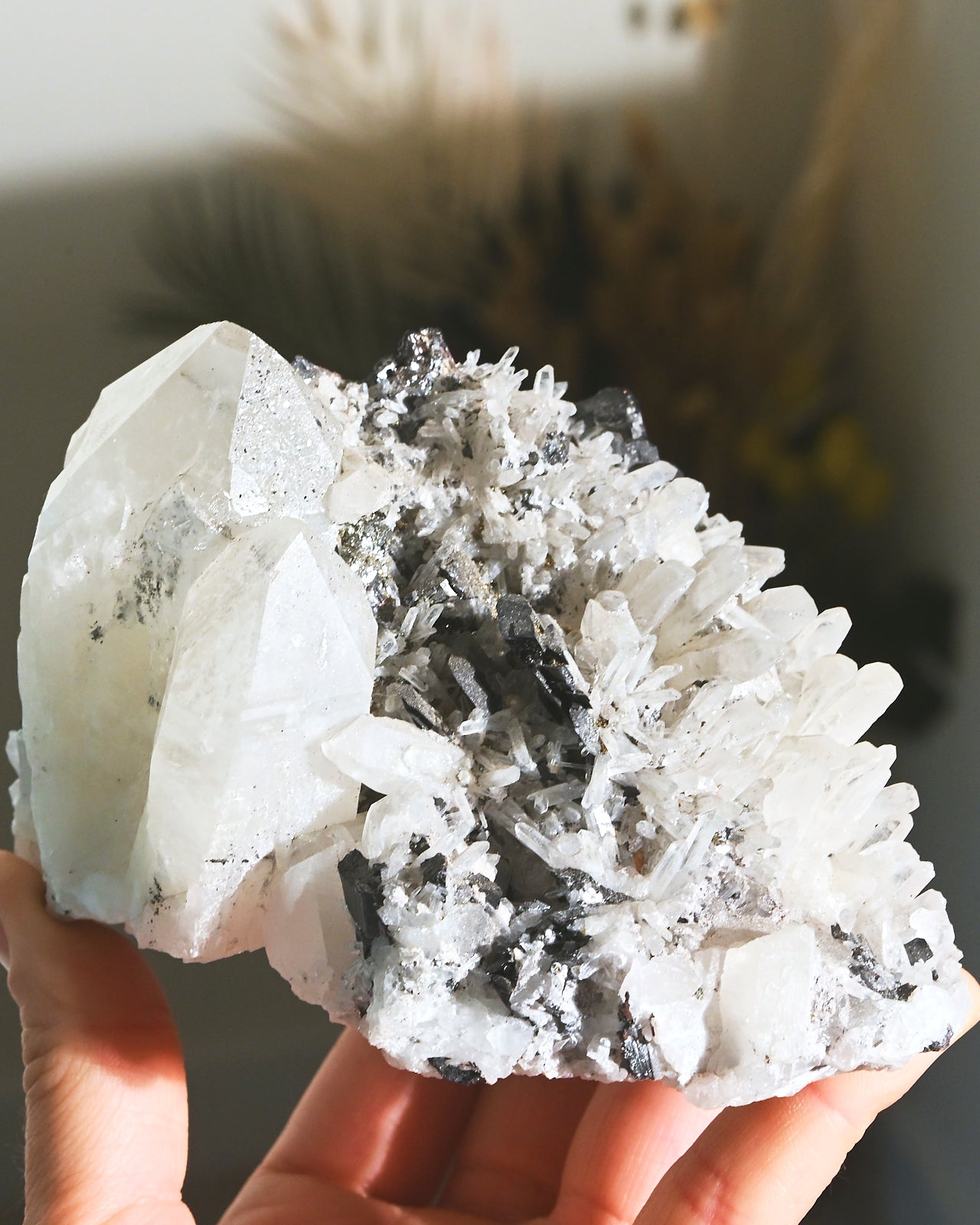 Hubnerite with Quartz 4inch
