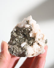 Pyrite and Calcite Crystal Cluster