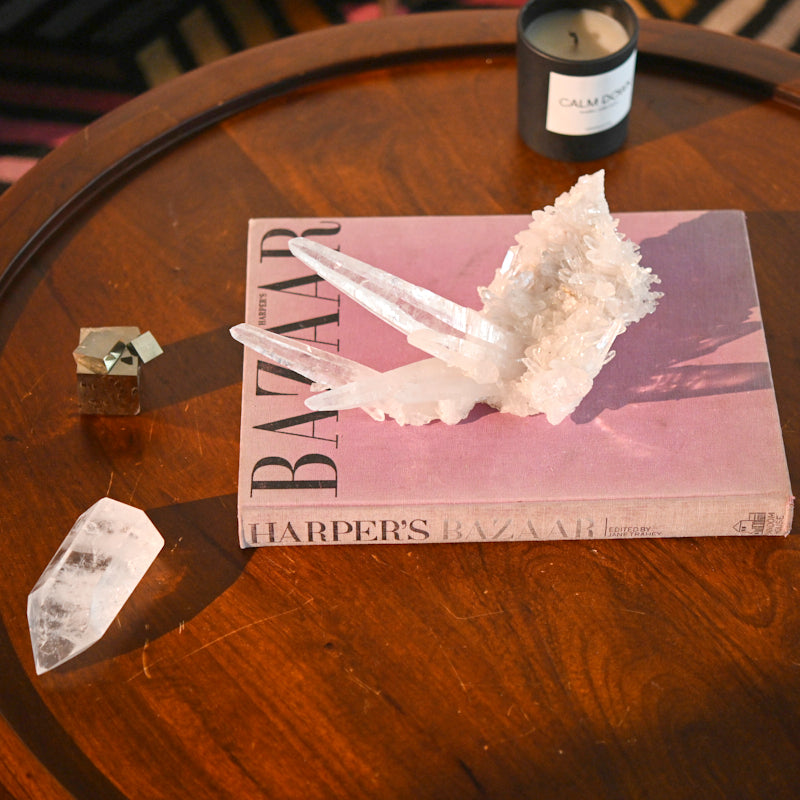 Rare Lemurian Laser Quartz Cluster 7 inch