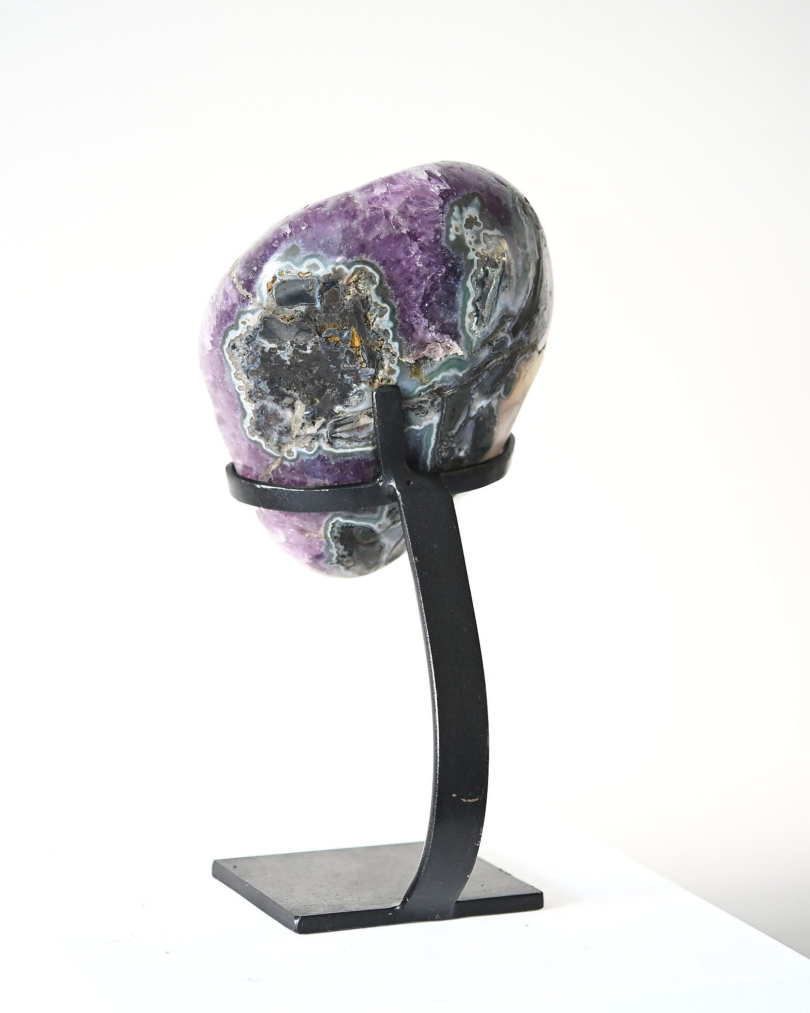 Amethyst w/ Calcite Geode on Stand 8.8lbs