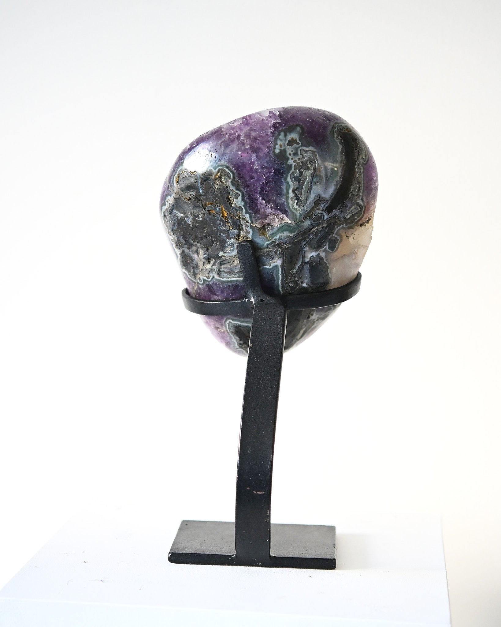 Amethyst w/ Calcite Geode on Stand 8.8lbs