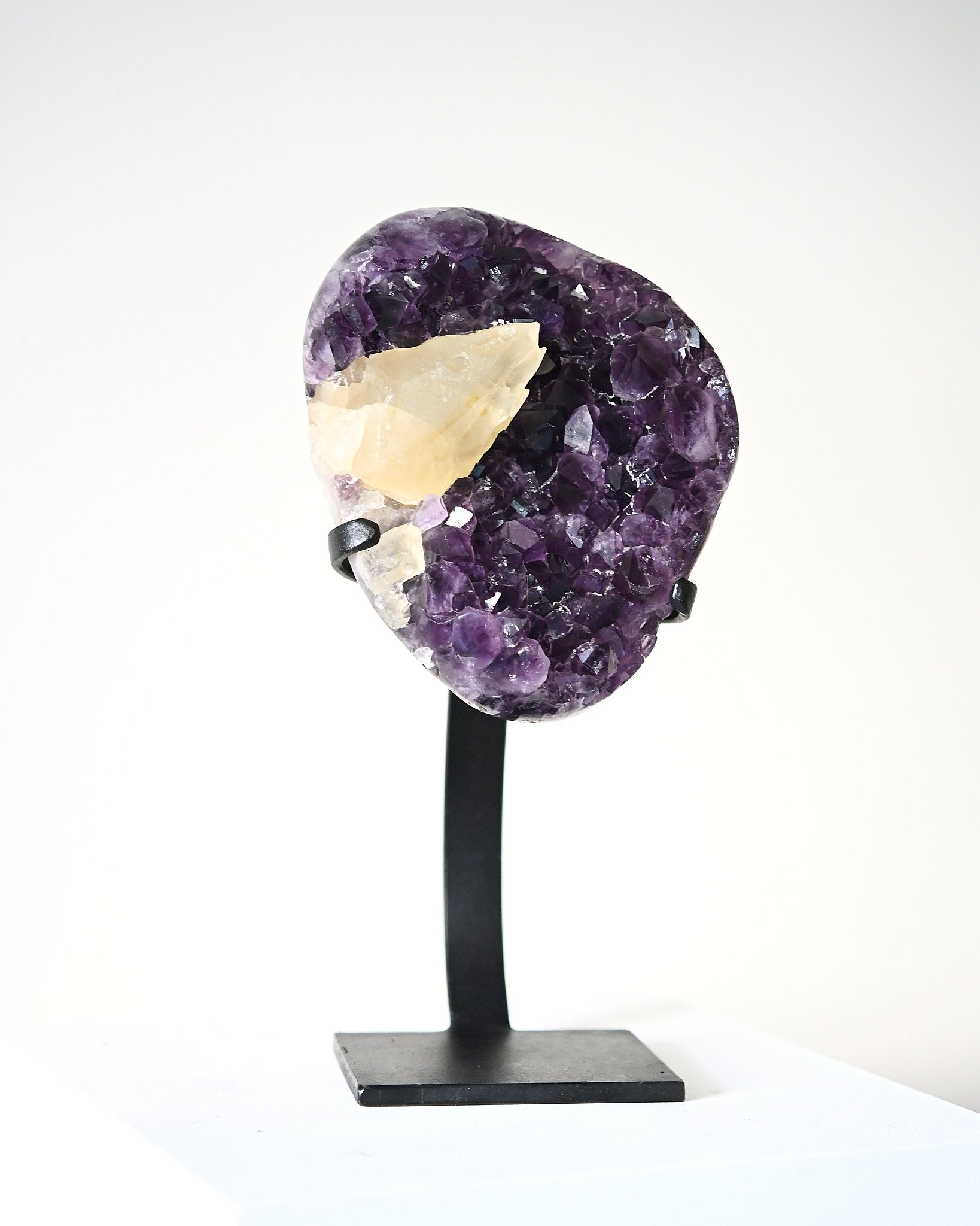 Amethyst w/ Calcite Geode on Stand 8.8lbs
