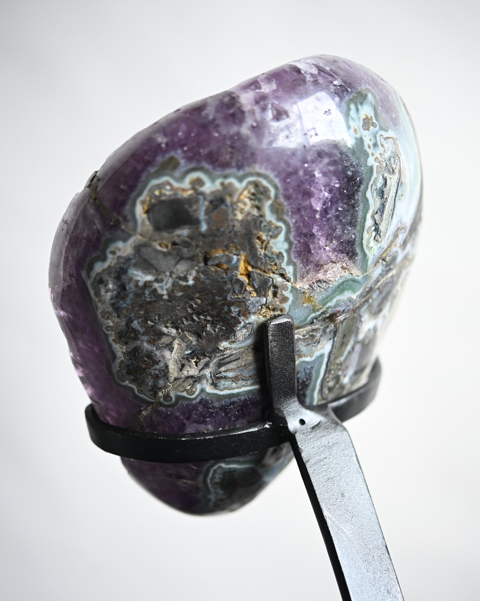 Amethyst w/ Calcite Geode on Stand 8.8lbs
