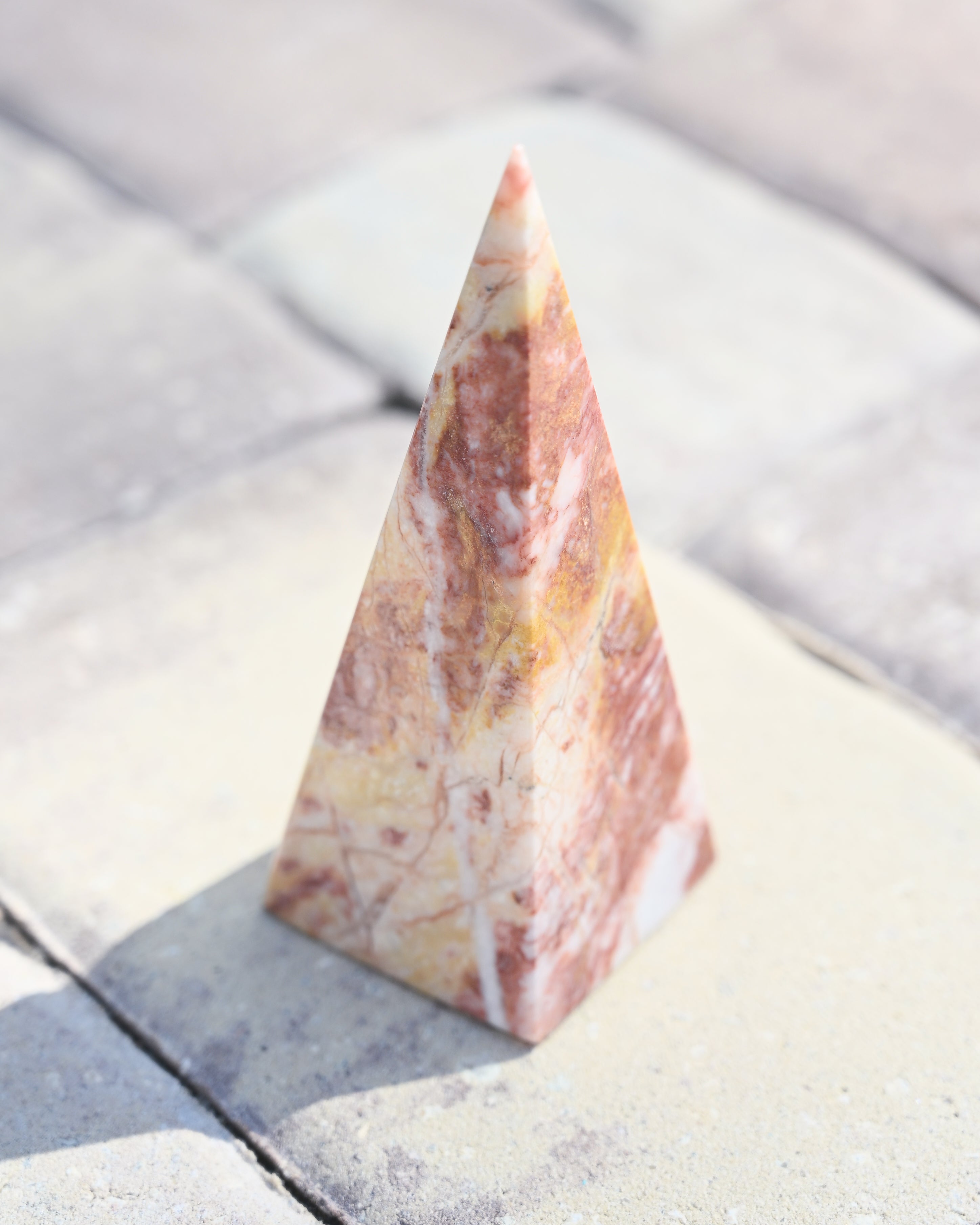 Pink Marble Pyramid 6 in