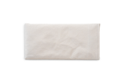 A green weighted eye mask on a white background.