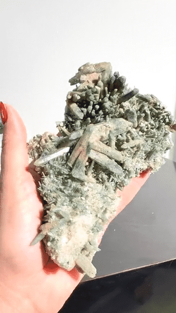 AA Green Chlorite Himalayan Cluster 5 Inch — Smoky Quartz crystal specimen