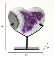 Amethyst Crystal Geode Heart on Stand 5.5lbs