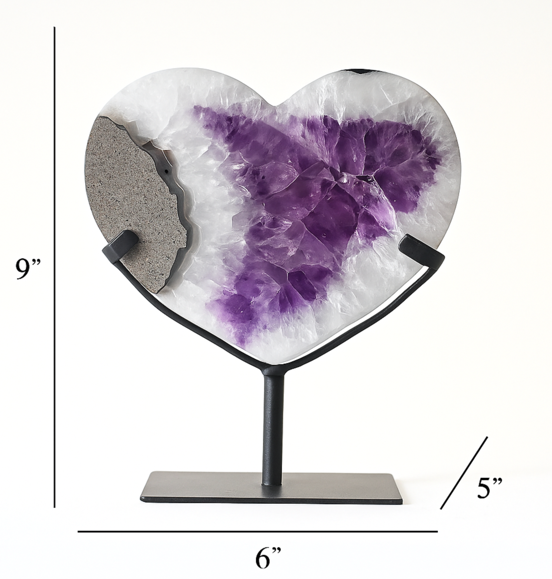 Amethyst Crystal Geode Heart on Stand 5.5lbs