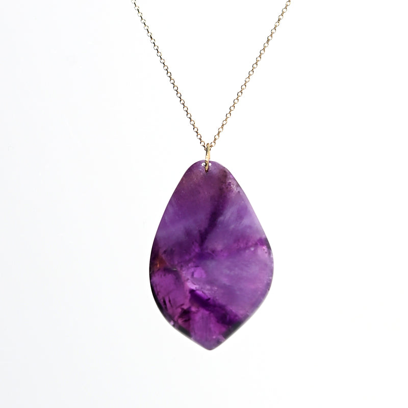 Trapiche Amethyst Necklace 14k gold