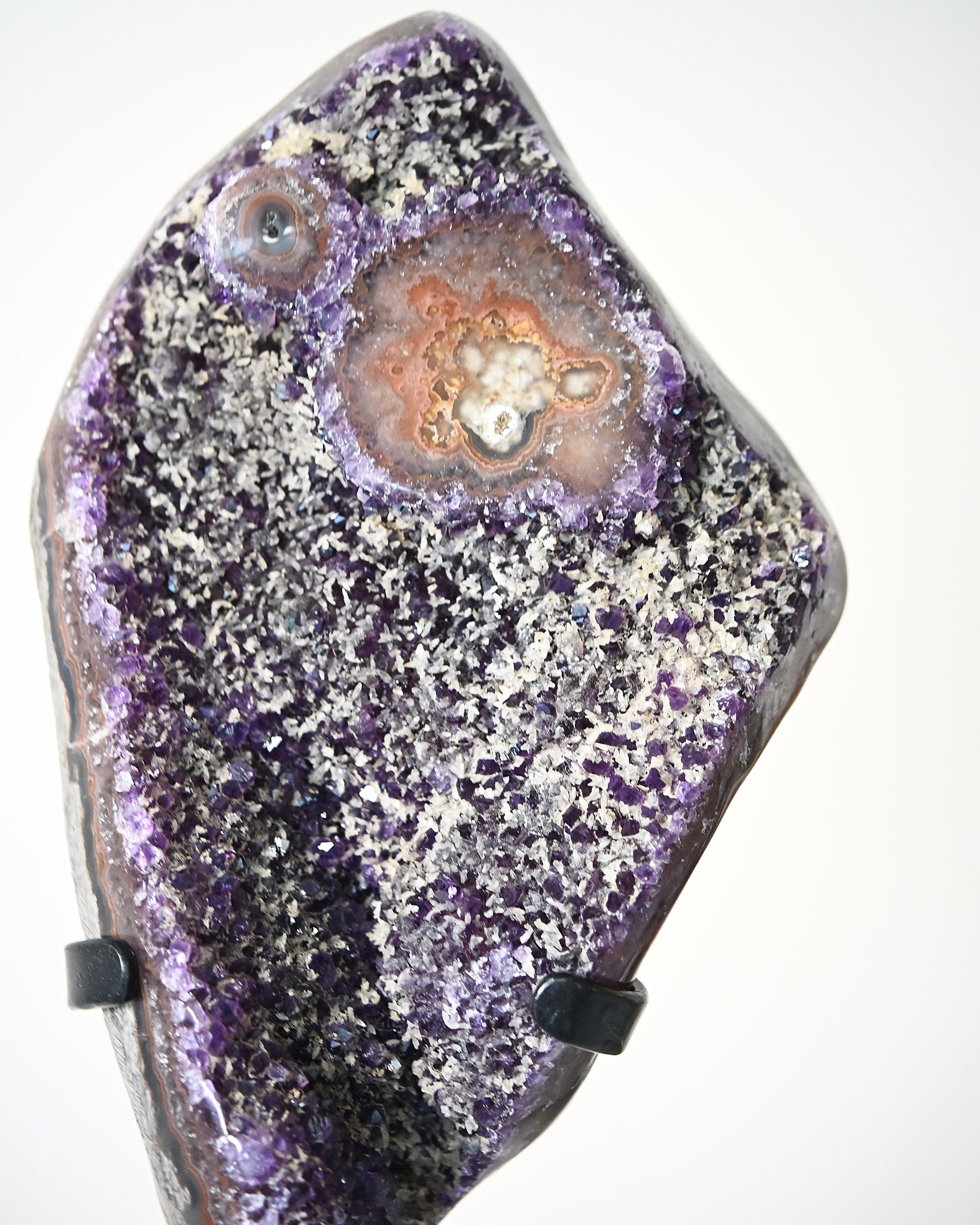 XXL Amethyst w Calcite Geode on Stand 16lbs