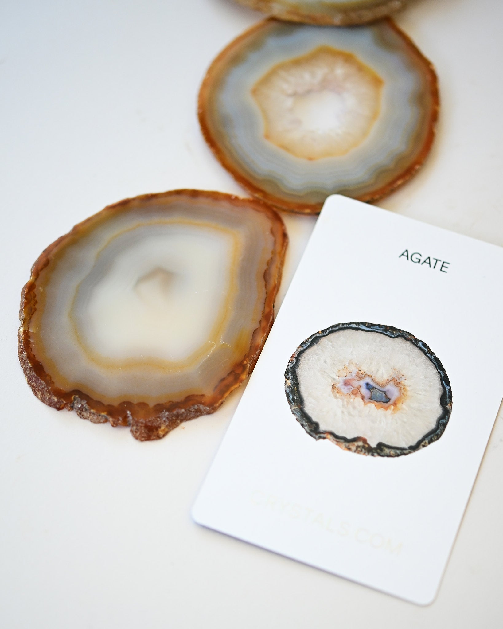 Natural Agate Coaster Set 4pc