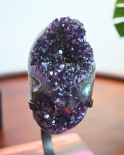 Banded Amethyst Crystal Geode + Stand 4.8bs