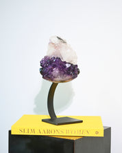 Amethyst + Calcite + Goethite Geode on Stand 8lbs