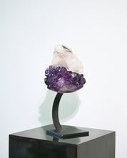 Amethyst + Calcite + Goethite Geode on Stand 8lbs