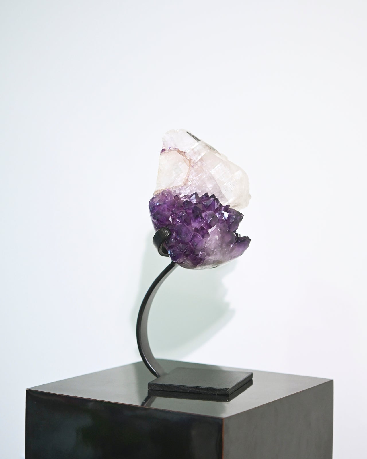 Amethyst + Calcite + Goethite Geode on Stand 8lbs