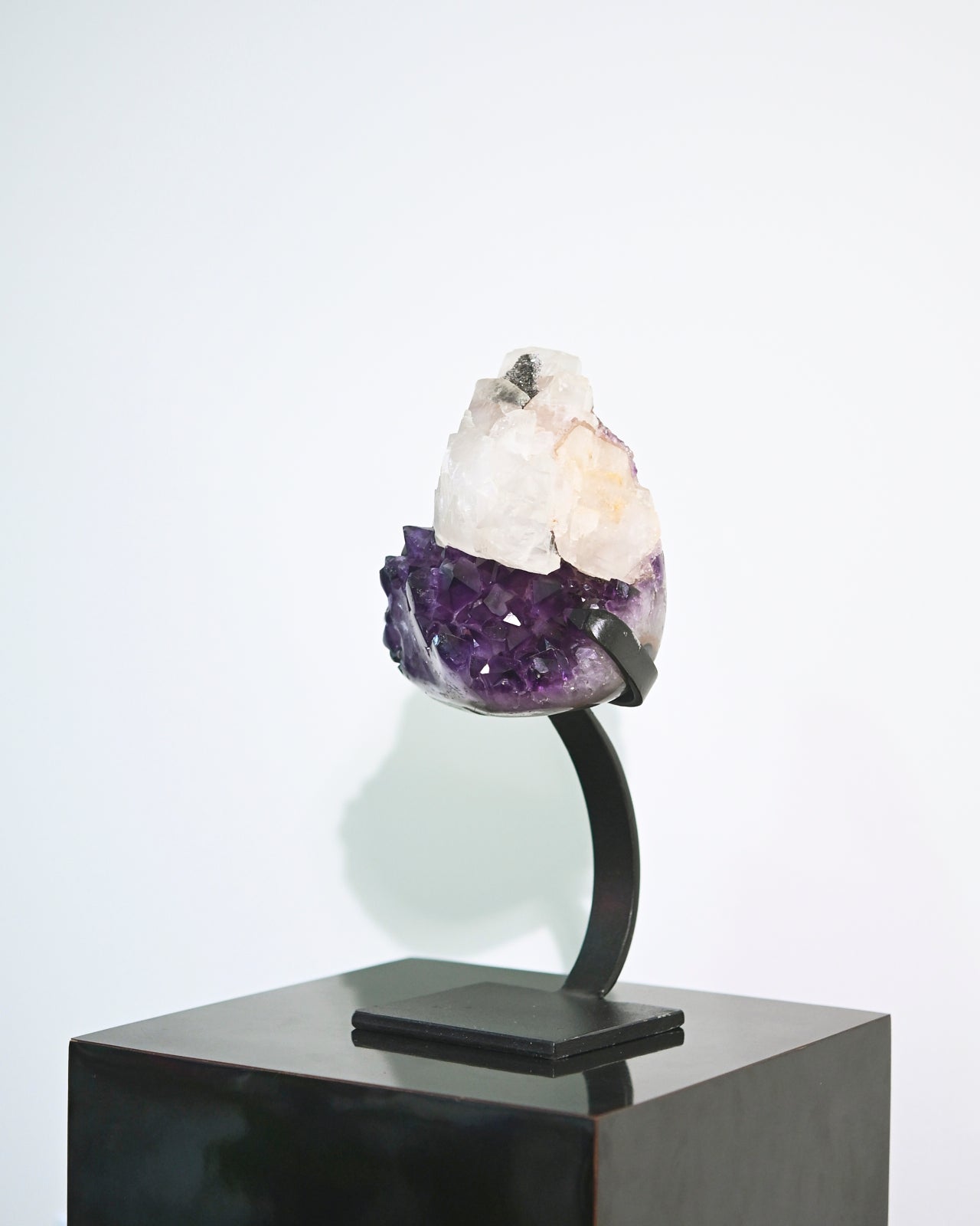 Amethyst + Calcite + Goethite Geode on Stand 8lbs