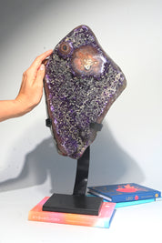 XXL Amethyst w Calcite Geode on Stand 16lbs