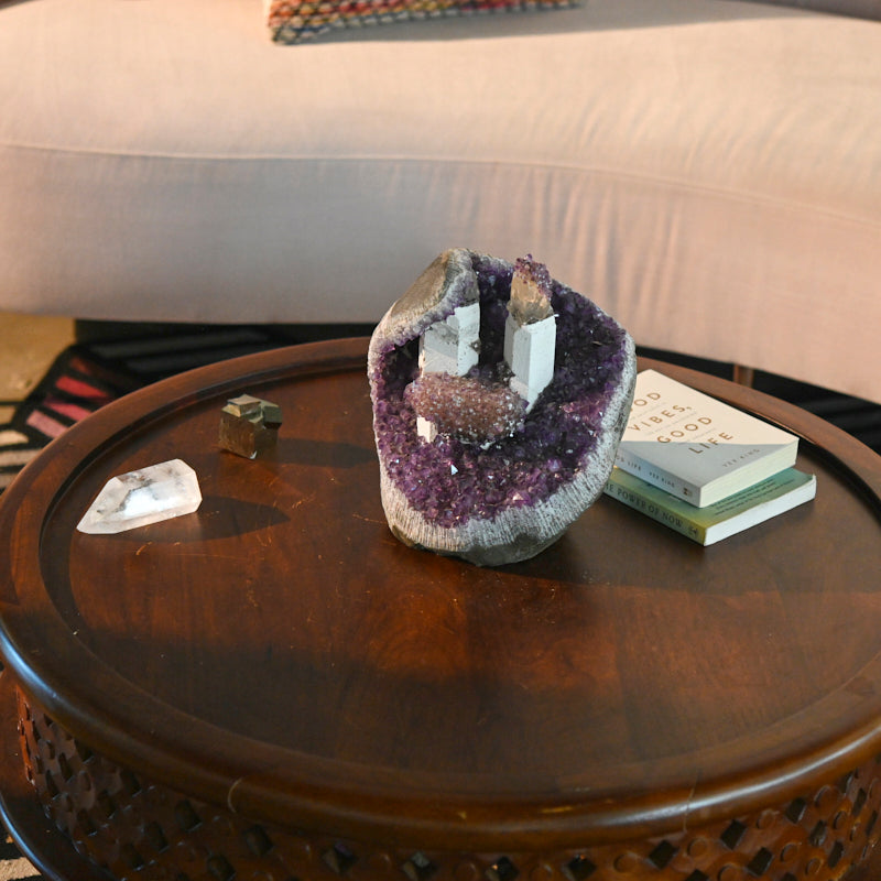 Rare Museum Quality Amethyst w/ calcite 20lbs