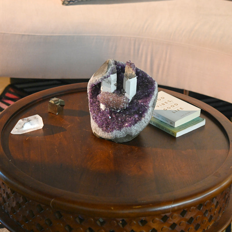 Rare Museum Quality Amethyst w/ calcite 20lbs