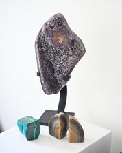 The Protector’s Collection – Amethyst on Stand, Chrysocolla-Malachite & Agate Bookends