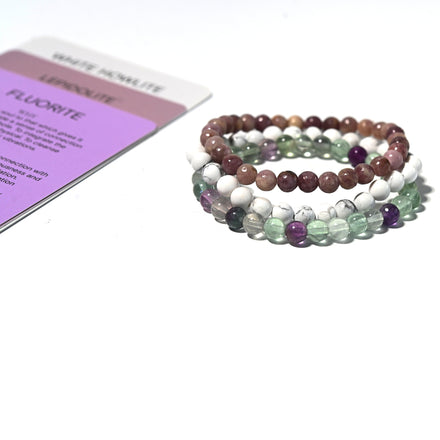 Calm Bracelet Trio — Lepidolite crystal specimen