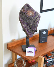 The Protector’s Collection – Amethyst on Stand, Chrysocolla-Malachite & Agate Bookends