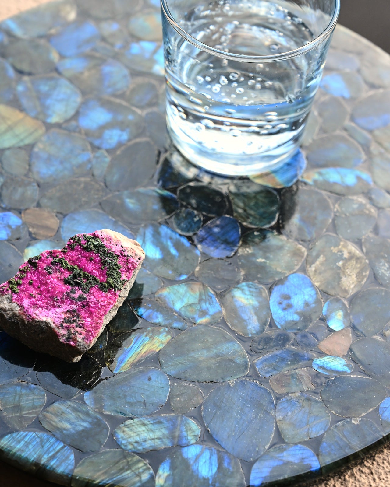 12” Round Labradorite Crystal Tray