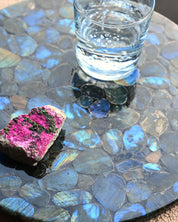 12” Round Labradorite Crystal Tray