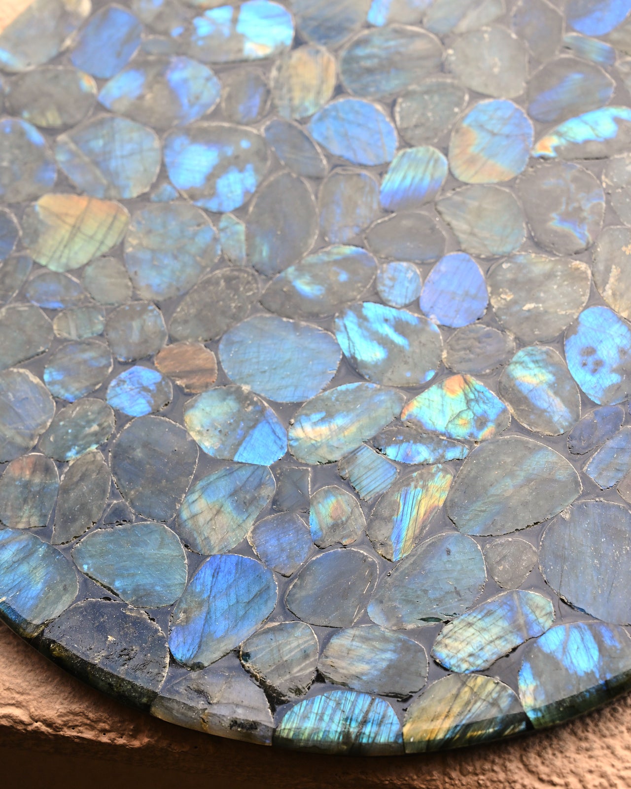 12” Round Labradorite Crystal Tray