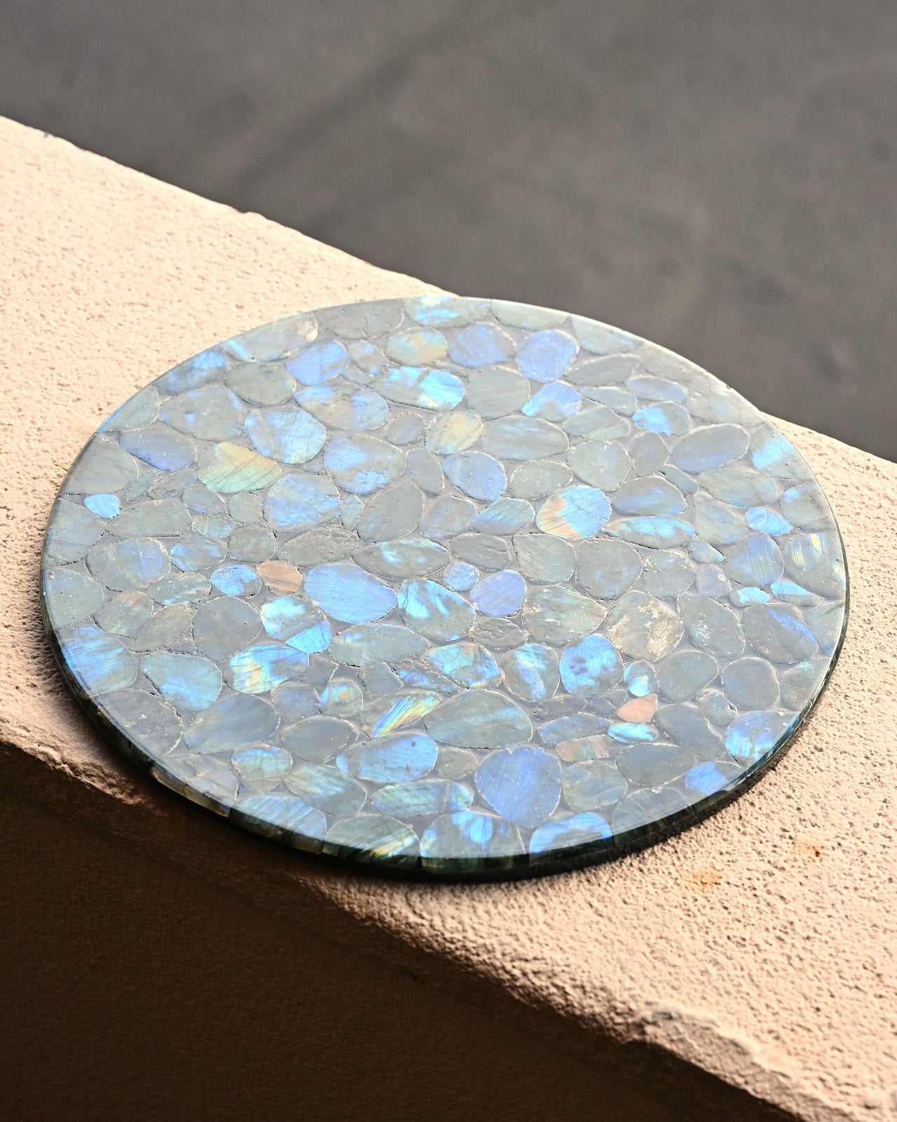 12” Round Labradorite Crystal Tray