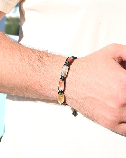 Ignite Bracelet — Carnelian, Citrine & Sunstone — Citrine crystal specimen