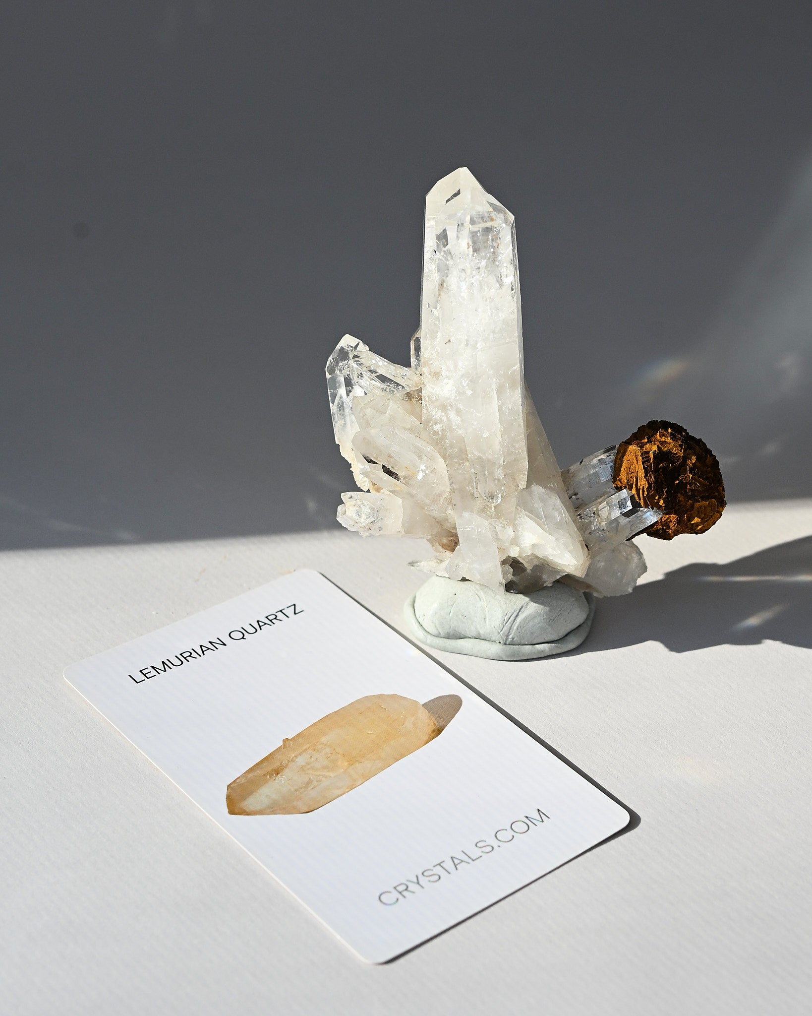 Twin Lemurian Quartz w Siderite