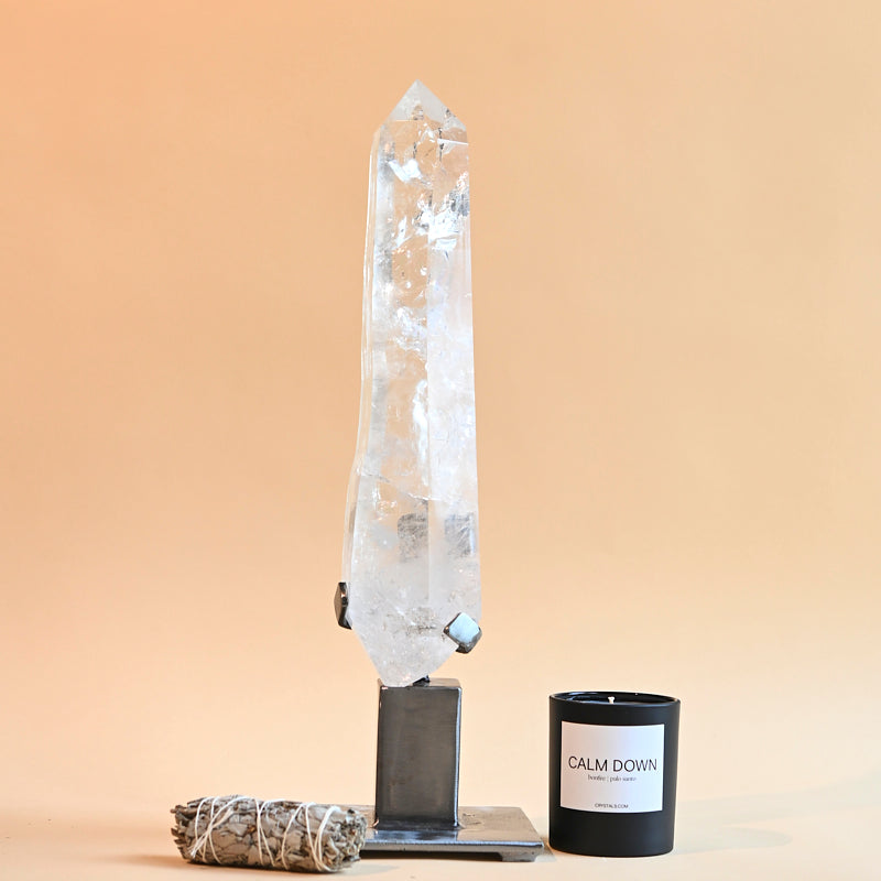 XXL Rare Lemurian Quartz on Stand 11lbs