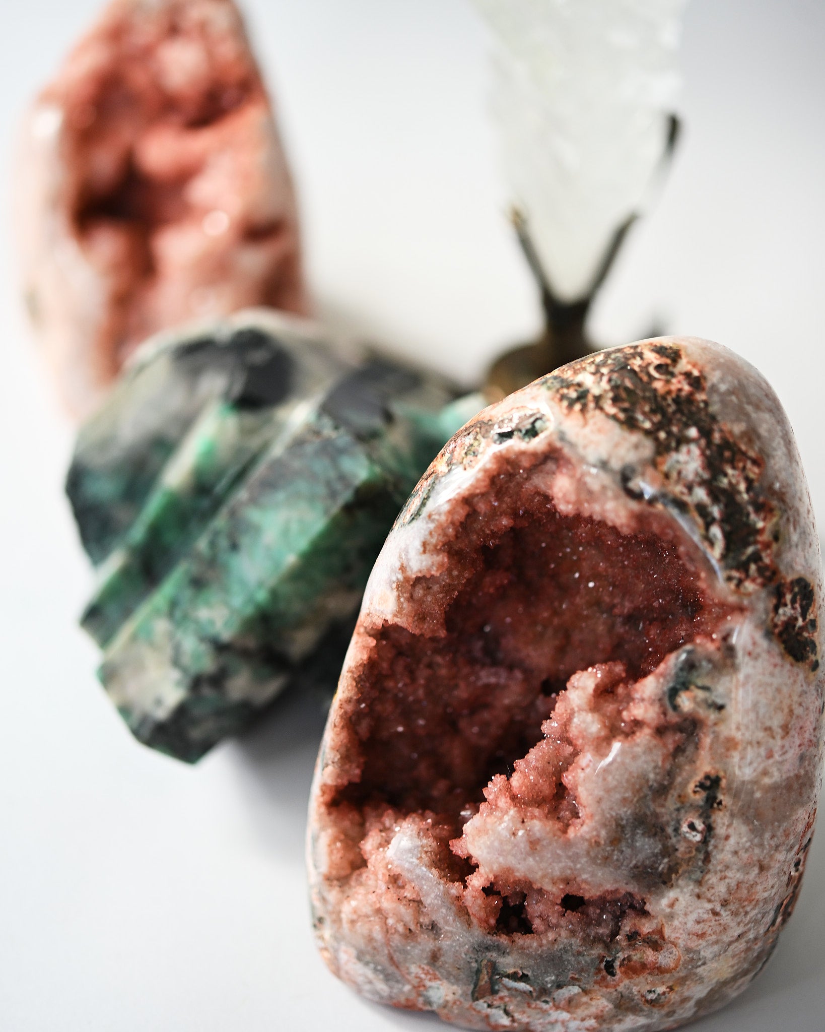 Pink Amethyst Polished  geode 2.8lbs