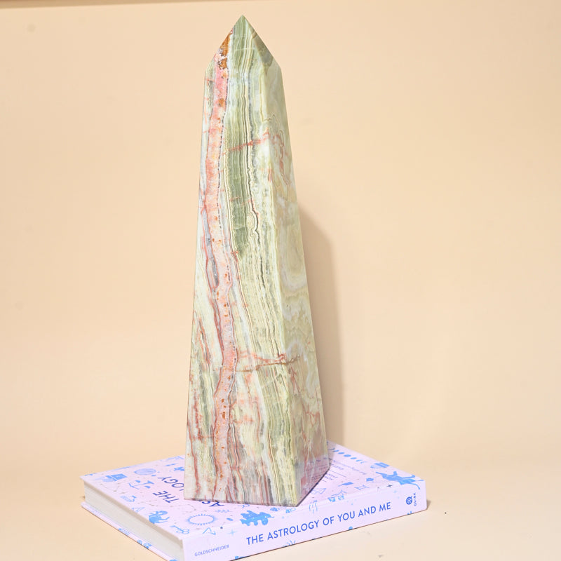 XXL Green Onyx Tower Obelisk