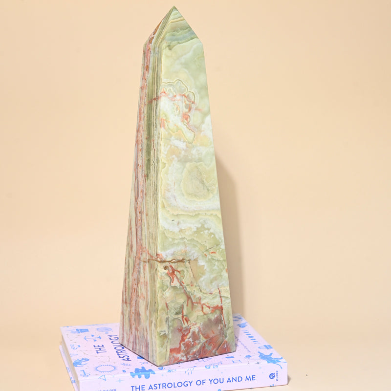 XXL Green Onyx Tower Obelisk