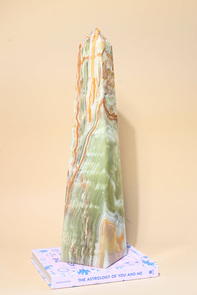 XXL Green Onyx Tower Obelisk