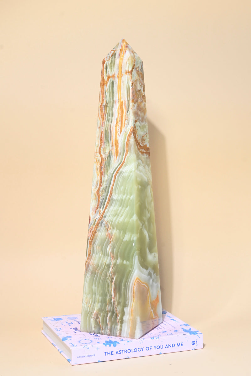 XXL Green Onyx Tower Obelisk