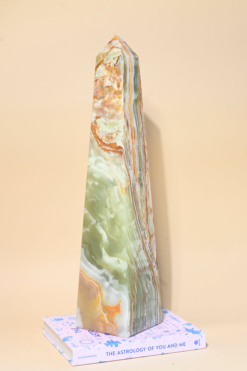 XXL Green Onyx Tower Obelisk