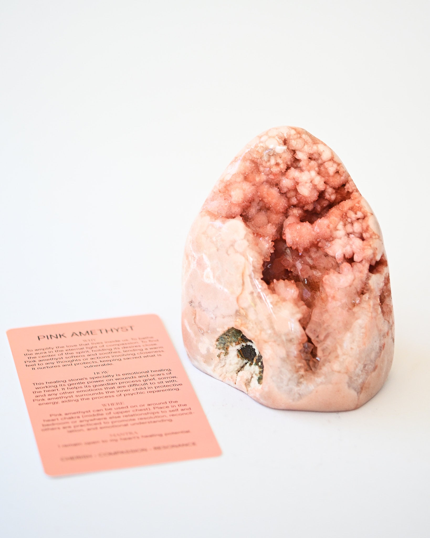 Pink Amethyst Polished Geode 2.2lbs