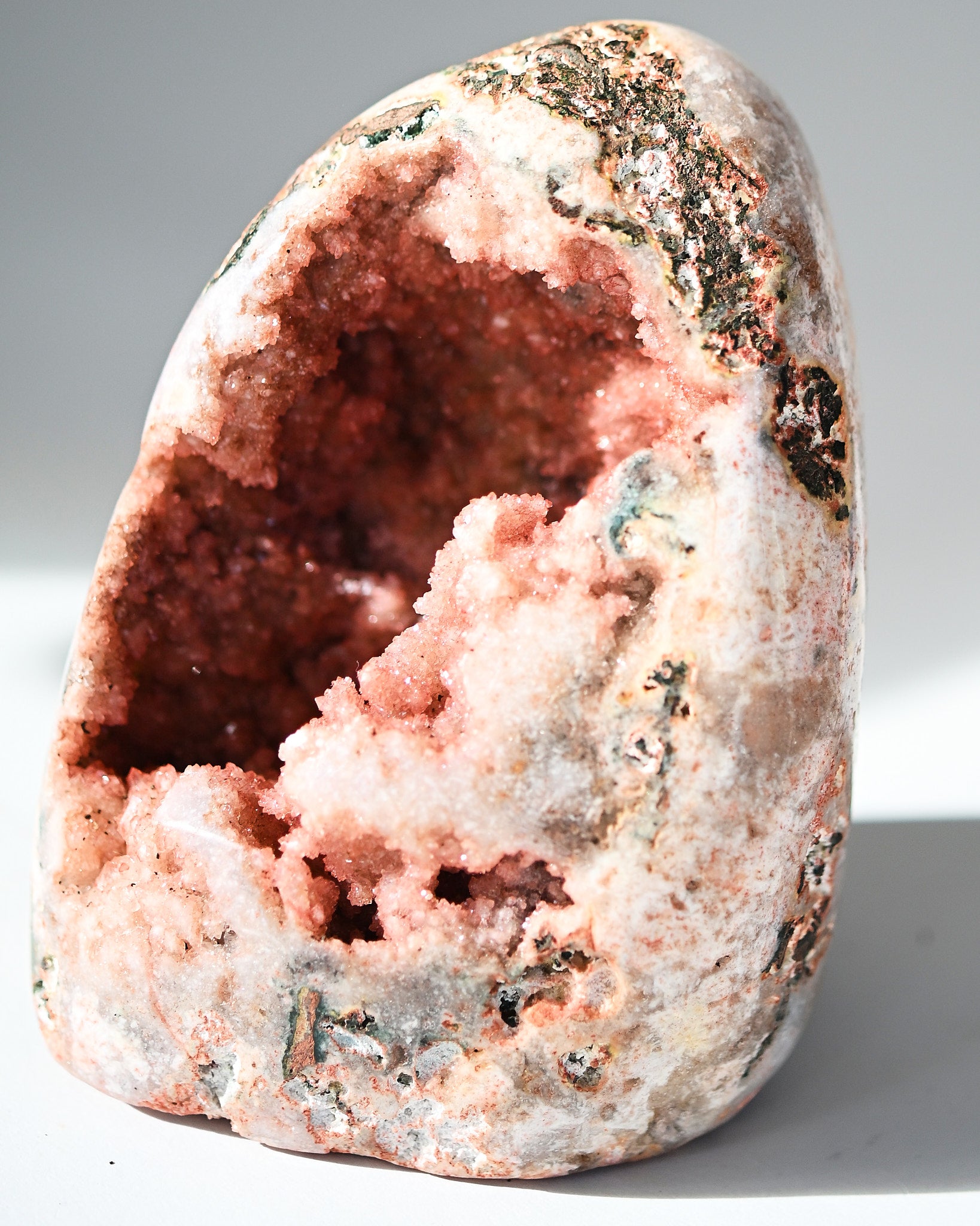 Pink Amethyst Polished  geode 2.8lbs