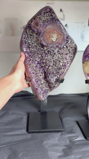 XXL Amethyst w Calcite Geode on Stand 16lbs
